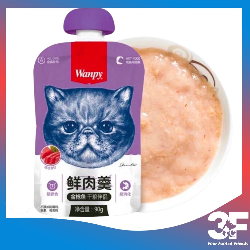 Súp Thưởng Wanpy Nắp Vặn Dễ Bảo Quản Dành Cho Mèo Gói 90g