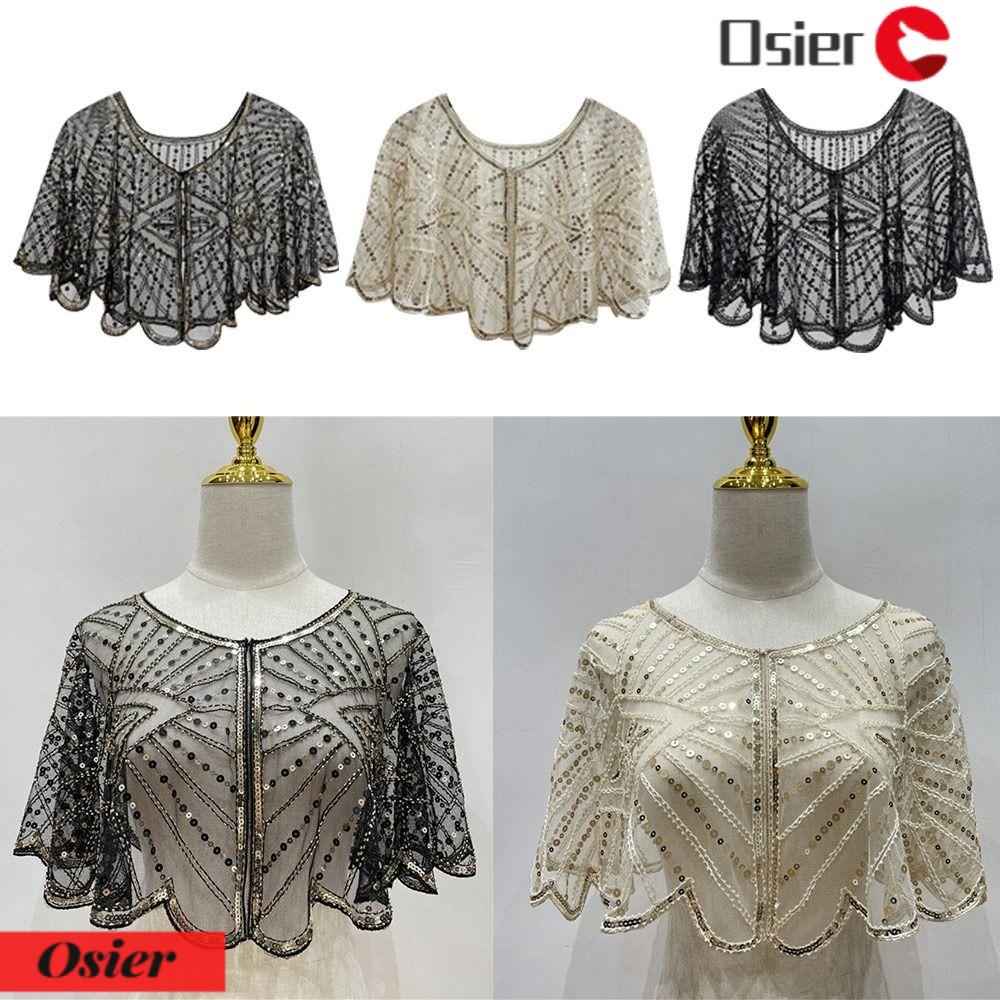 Osier1 Khăn Quàng Cổ Đính Hạt Trang Trí Kiểu Thanh Lịch Năm 1920s Cho Nữ