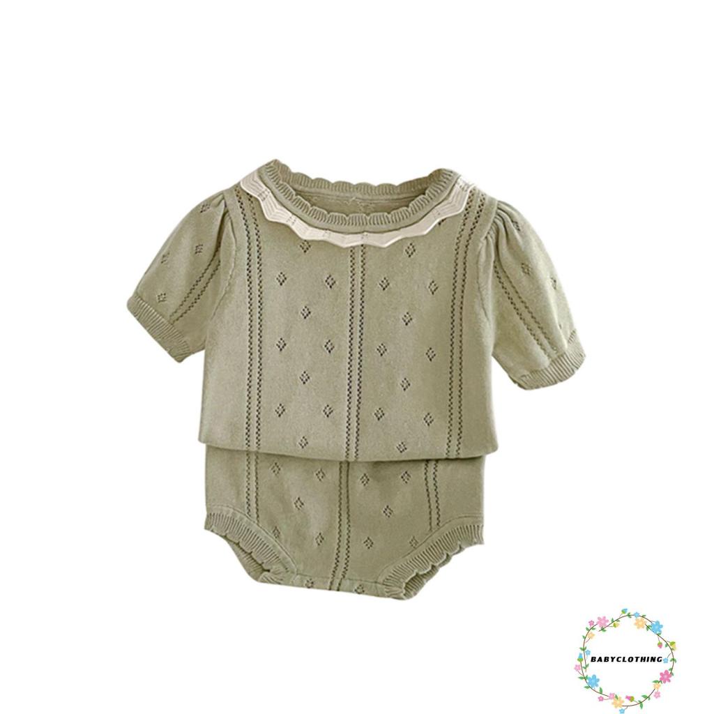 Set Áo Thun Ngắn Tay + Quần Short Lưng Thun Đáng Yêu Cho Bé Gái
