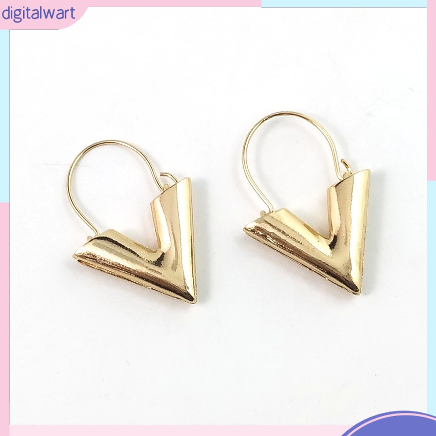 Khuyên Tai Kim Loại Hình Chữ V Thời Trang Cho Nữ