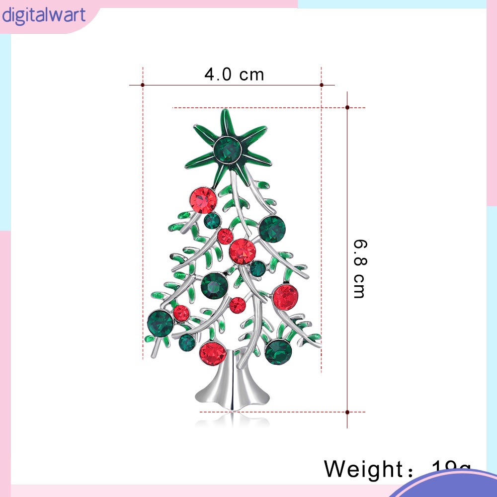 Ghim Cài Áo Hình Cây Thông Giáng Sinh Đính Kim Cương Giả Toàn Diện
