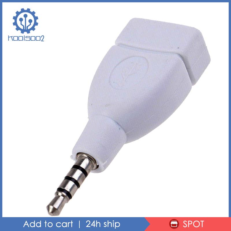 Giắc Cắm Âm Thanh AUX 3.5mm Male Sang USB 2.0 Female Cho Xe Hơi Koolsoo2