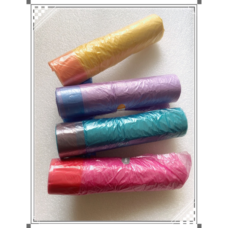 ZW Túi Đựng Rác Bằng Nhựa Màu Đen Có Tay Cầm Và Dây Rút Tiện Dụng Cho Gia Đình / Văn Phòng