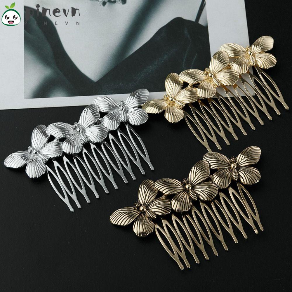 Bộ 2 Lược Cài Tóc Hình Bướm Bằng Hợp Kim Dành Cho Cô Dâu