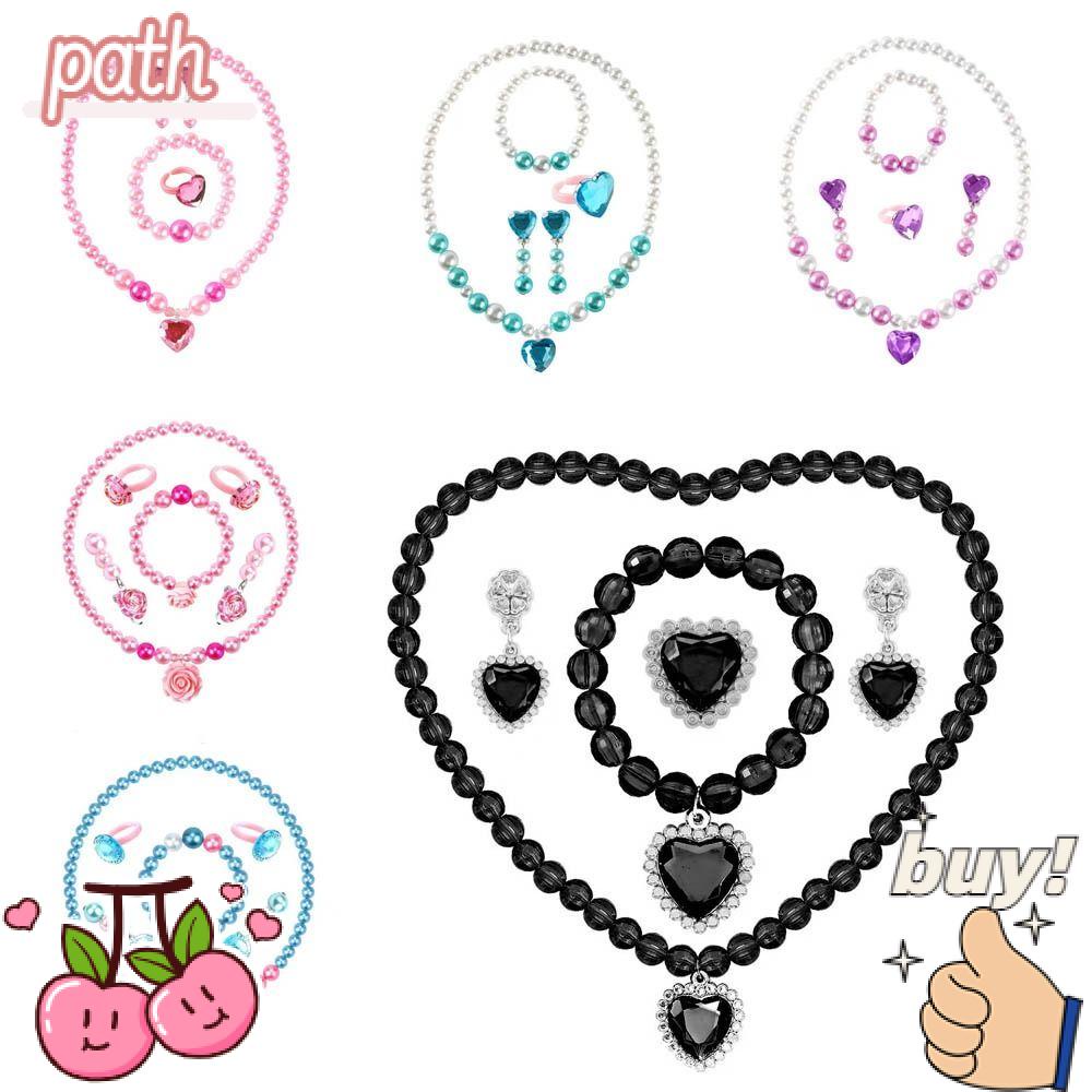 Bộ Trang Sức Vòng Cổ / Vòng Đeo Tay / Bông Tai Dạng Kẹp Hình Trái Tim