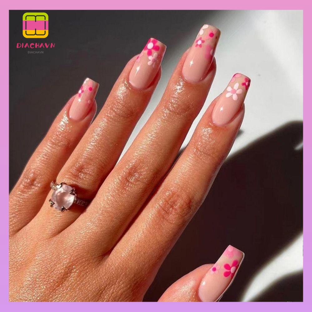DIACHAVN Bộ 24 Móng Tay Giả Che Phủ Toàn Diện Tháo Rời Được DIY