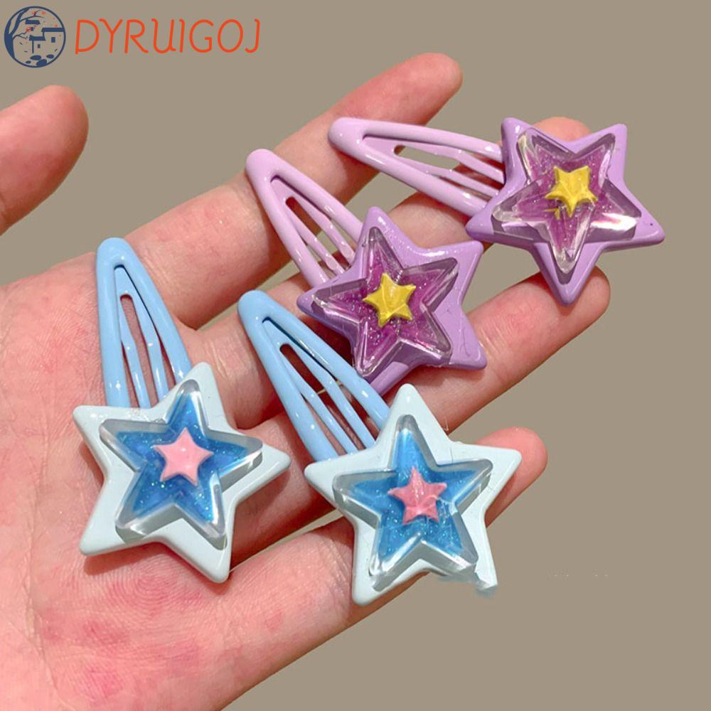 Set 2 Kẹp Tóc Hình Ngôi Sao Nhiều Màu Phong Cách Hàn Quốc Ngọt Ngào