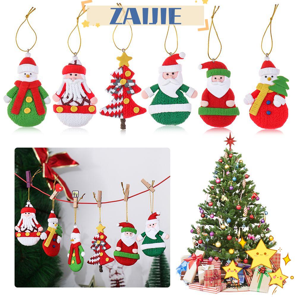 ZAIJIE24 Phụ Kiện Treo Trang Trí Cây Thông Giáng Sinh Năm Mới