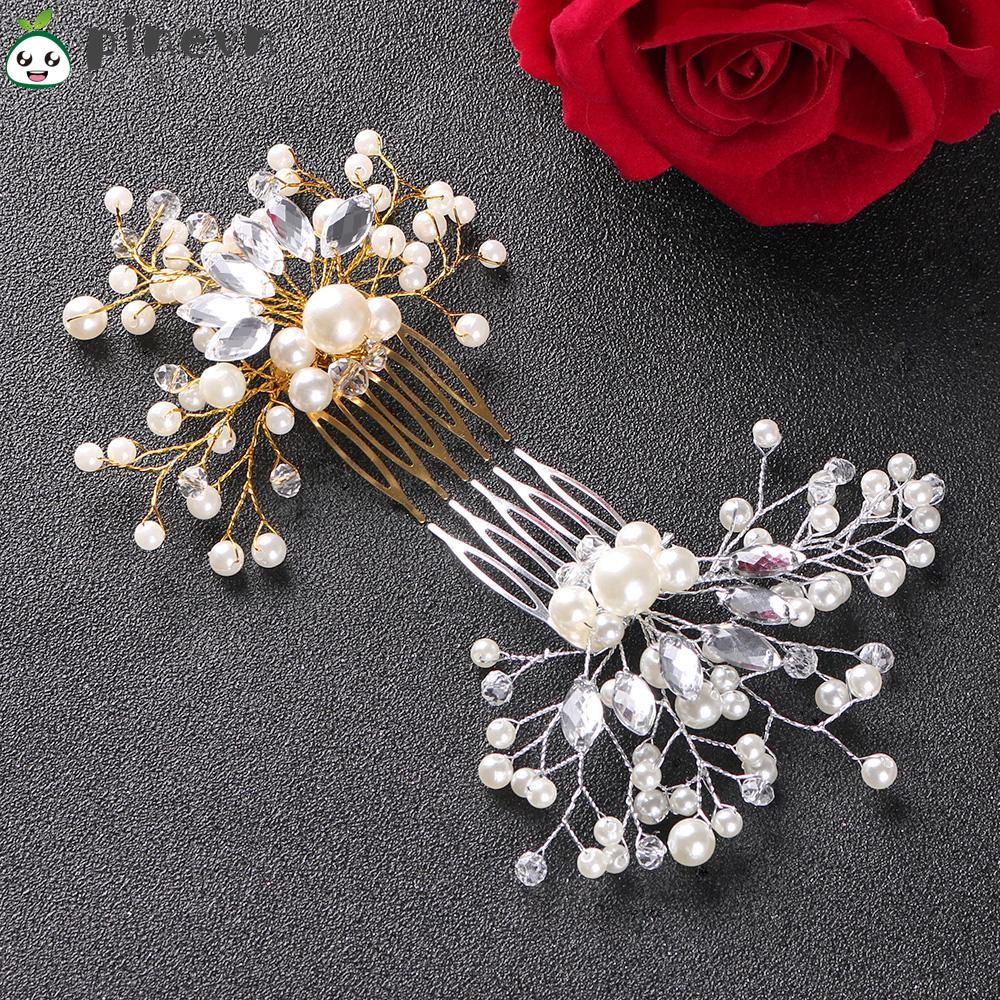 PINEVN Lược Cài Tóc Hình Vương Miện Đính Pha Lê Cho Cô Dâu