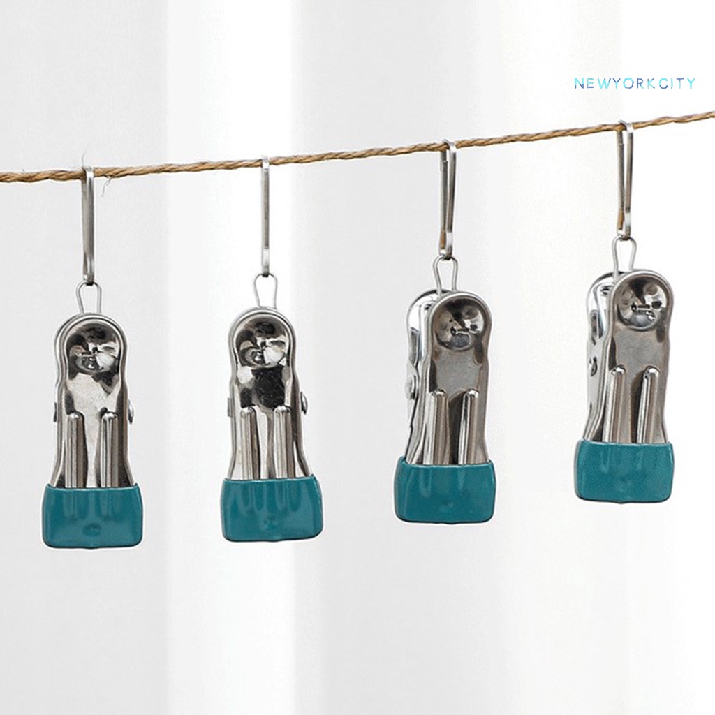 Set 10 Kẹp Phơi Quần Áo NY-10 Bằng Kim Loại Chống Trượt Chống Rách Tiện Dụng