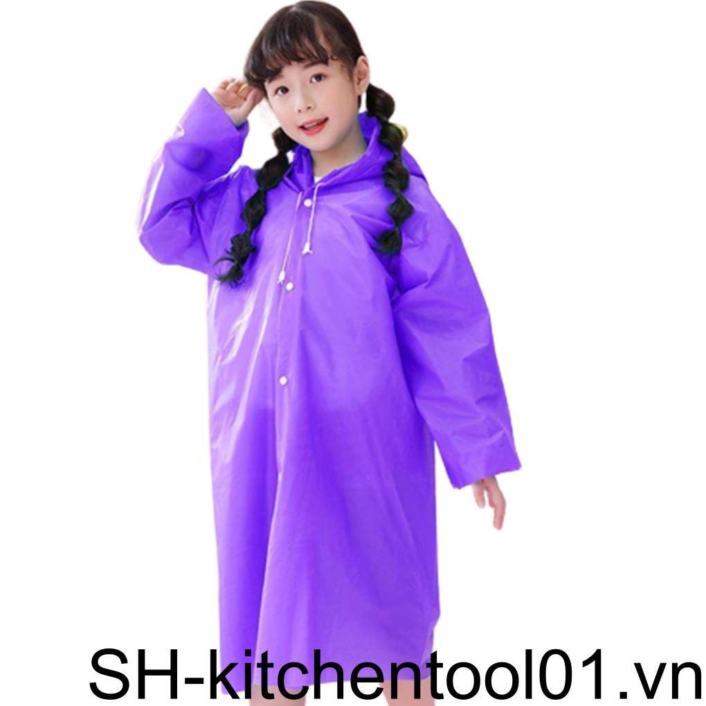 Set 3 Áo Mưa Bằng EVA Có Mũ Trùm Đa Năng Dành Cho Trẻ Em