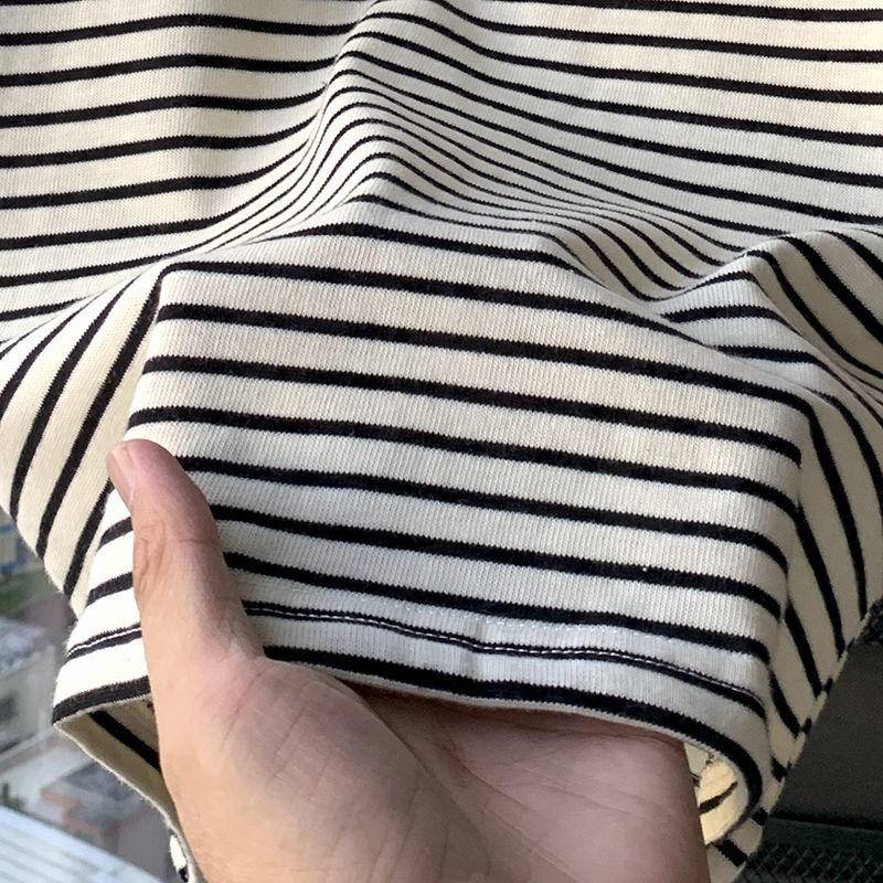 Áo Thun polo Ngắn Tay Họa Tiết Sọc Thời Trang Dành Cho Nữ