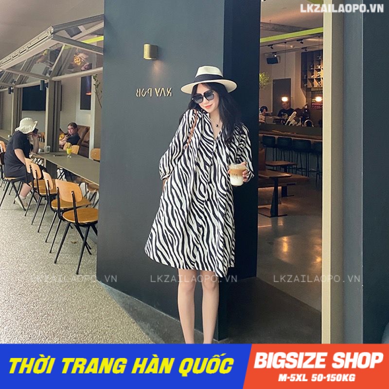 Váy đầm nữ Bigsize Đầm sơ mi dáng suông tay ngắn có cổ mùa hè Phong cách Hàn Quốc Thời Trang đẹp