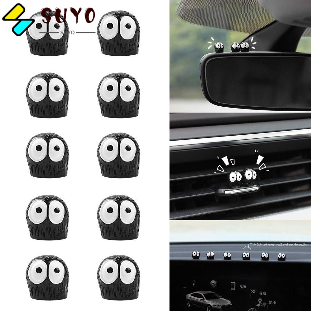 Suyo Set 10 Phụ Kiện Trang Trí Nội Thất Xe Hơi Hình Elves Màu Đen Bằng Nhựa Resin Dễ Thương