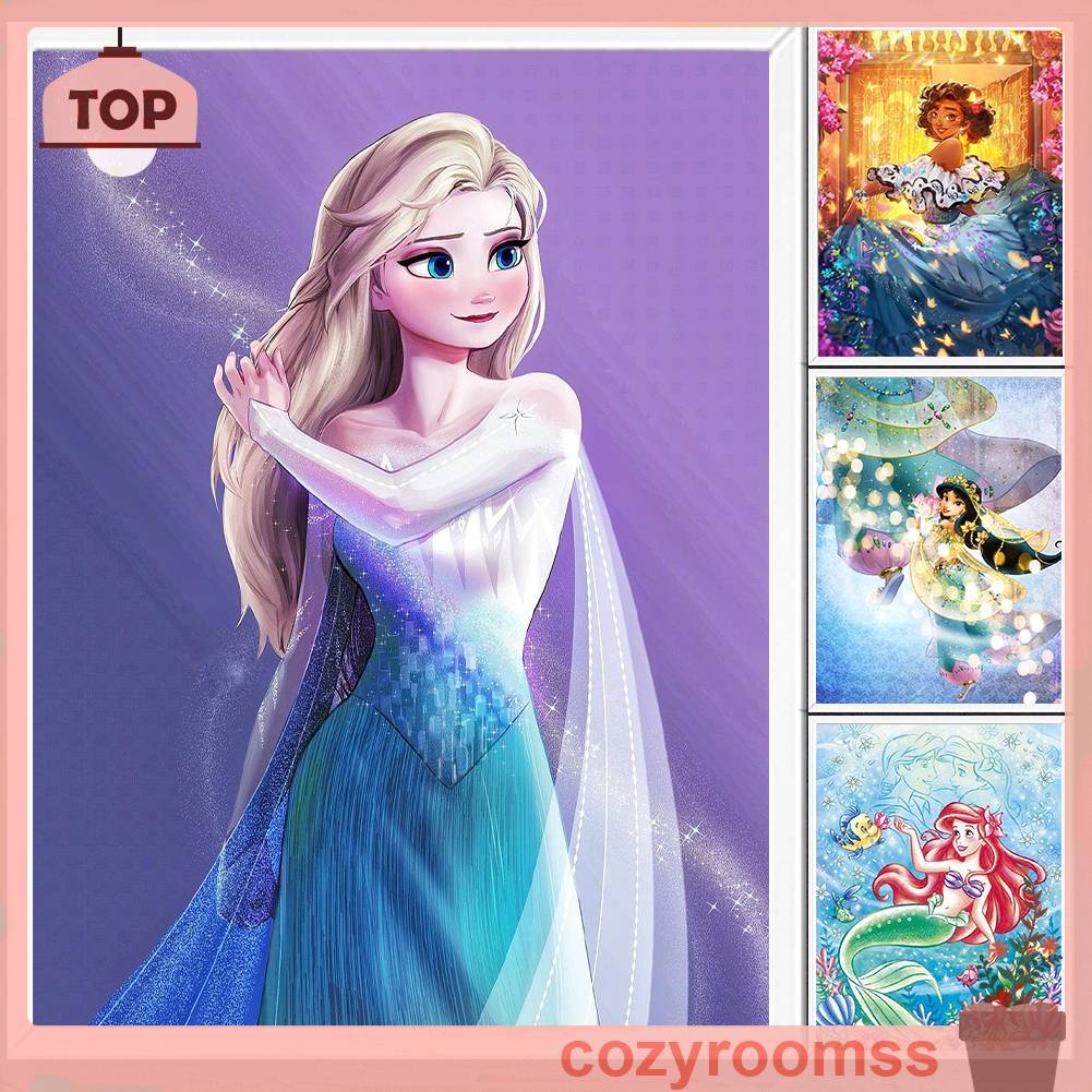 Tranh Đính Đá Kim Cương Toàn Bộ 5D DIY Hình Vẽ Công Chúa