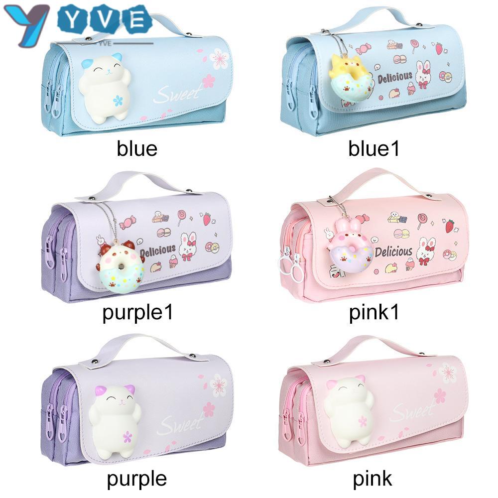 YVE Túi Đựng Bút Họa Tiết Mèo Dễ Thương Xinh Xắn