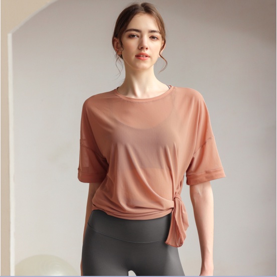 Áo Thun Tay Ngắn Dáng Rộng Thoáng Khí Cột Dây Thời Trang Mùa Hè Cho Nữ
