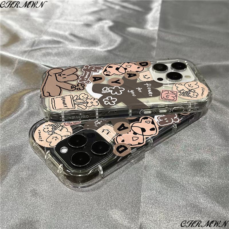 Ốp Điện Thoại Dẻo Trong Suốt Họa Tiết Chú Thỏ &amp; Chữ Tiếng Anh Dễ Thương Cho iPhone14promax 1312 / 11 7 / 8plus xr / sins Cbm