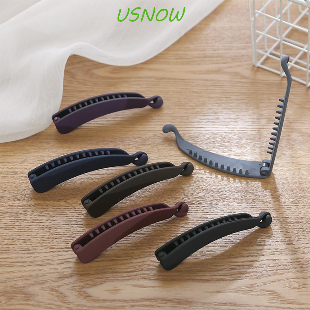 USNOW Kẹp Tóc Đuôi Ngựa Màu Trơn Dễ Thương Giá Đỡ