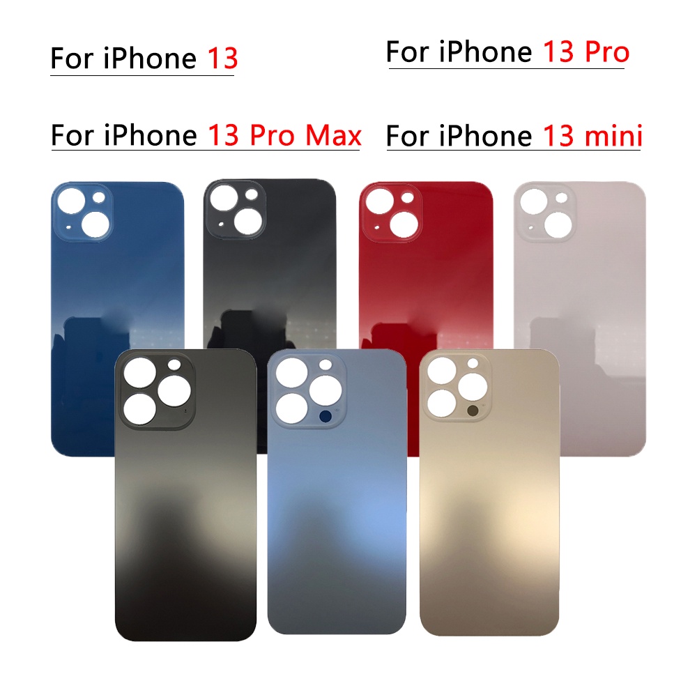Dành Cho iPhone 13 Mini Pro 13Pro Max Lỗ Lớn Mặt Sau Kính Thay Thế Cho iPhone 13 Pin Cửa Phía Sau Nhà Ở các Bộ Phận Sửa Chữa