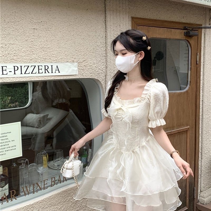 Đầm Công Chúa Cổ Vuông Phong Cách Thời Trang Mùa Hè 2023 Mới