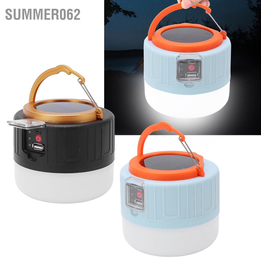 Summer062 Đèn LED Lồng Cắm Trại Đa Năng Chạy Bằng Lượng Mặt Trời Lều Ngoài Cho Chợ Đêm Gian Hàng Khẩn Cấp