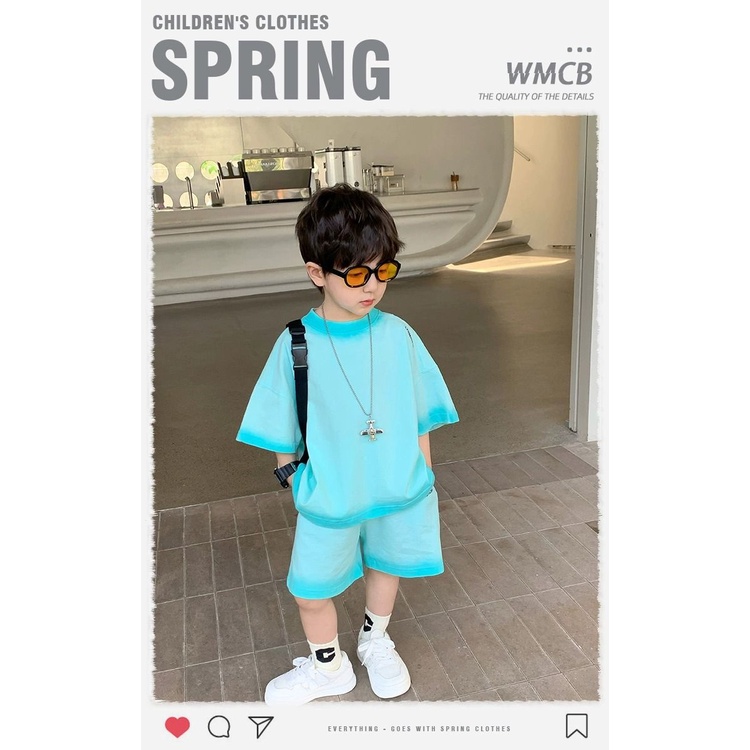 Áo Thun Tay Ngắn Dáng Rộng Phong Cách Phương Tây Thời Trang Mùa Hè Cho Bé Trai