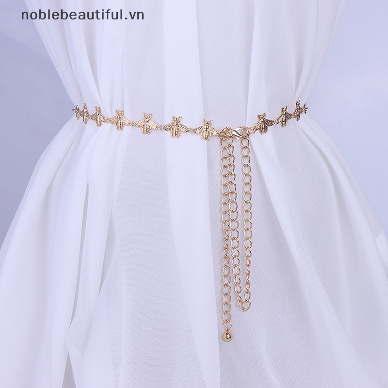 Thắt Lưng Dây Xích Khóa Kim Loại Hình Ong Thời Trang Cho Nữ