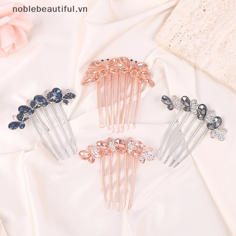 Lược Cài Tóc Đính Đá Hình Bướm Phong Cách Hàn Quốc Cho Người Lớn