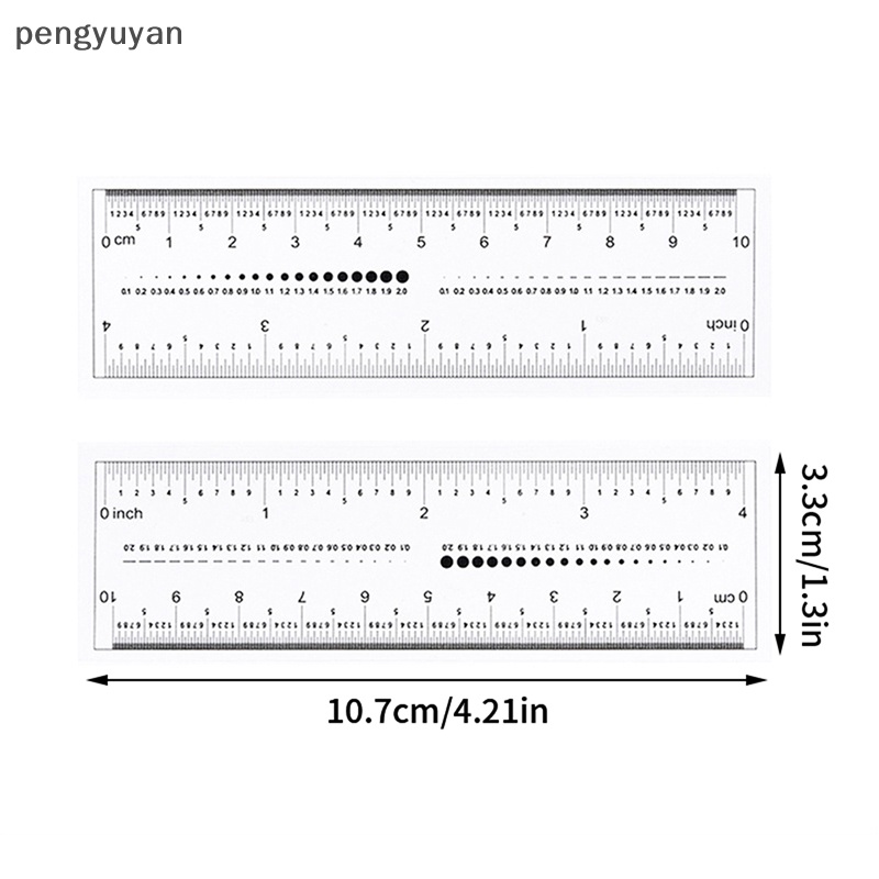 Bộ 10 Thước Đo Kích Thước Đính Đá Trang Trí Móng Tay Bằng PVC Trong Suốt