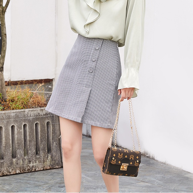 Túi xách Nữ mini dây xích Vuông Nhỏ Đeo Vai / Đeo Chéo Có Khóa Họa Tiết Màu Tương Phản Thời Trang Hàn Quốc HZFTR2034