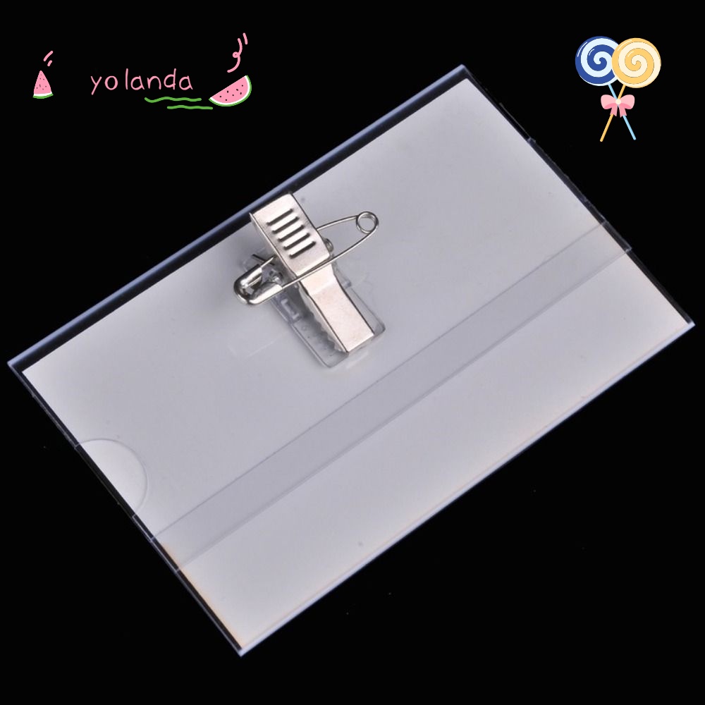 Yola Set 10 Kẹp Giữ Thẻ ID An Toàn Trong Suốt Hữu Ích Cho Trường Học