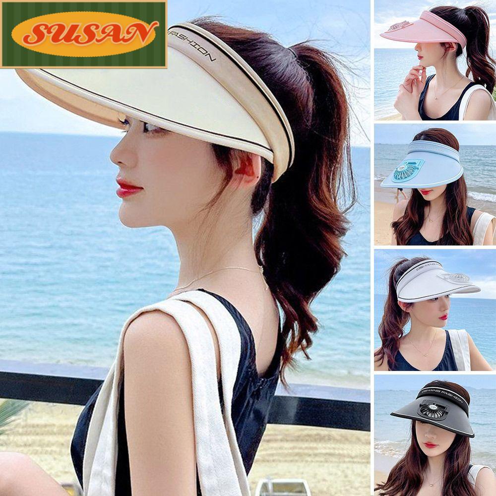 SUSANS Mũ Chống Nắng Kèm Quạt Tiện Dụng Khi Đi Du Lịch / Leo Nú