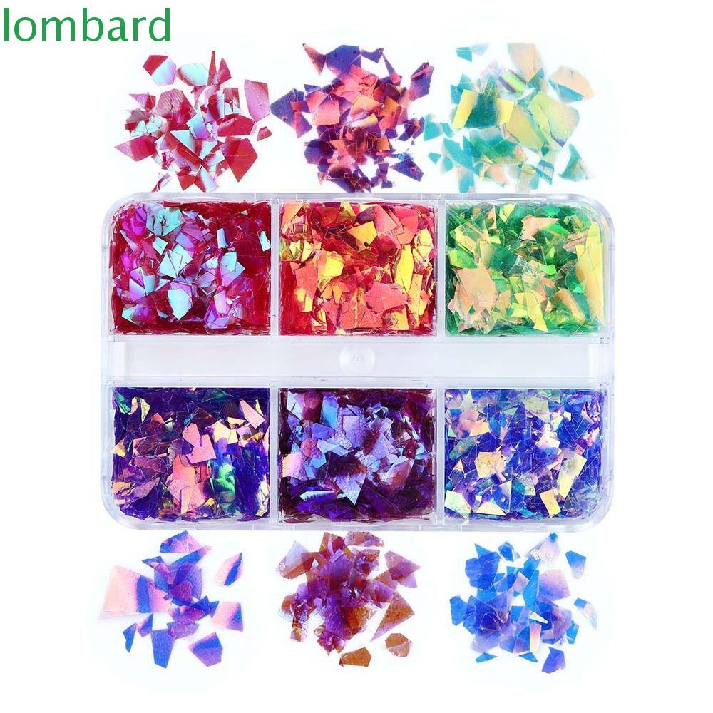 Lá Kính Màu Sắc Laser Cực Quang Phong Cách Nhật Bản Dành Cho Trang Trí Móng Tay Nghệ Thuật Nữ