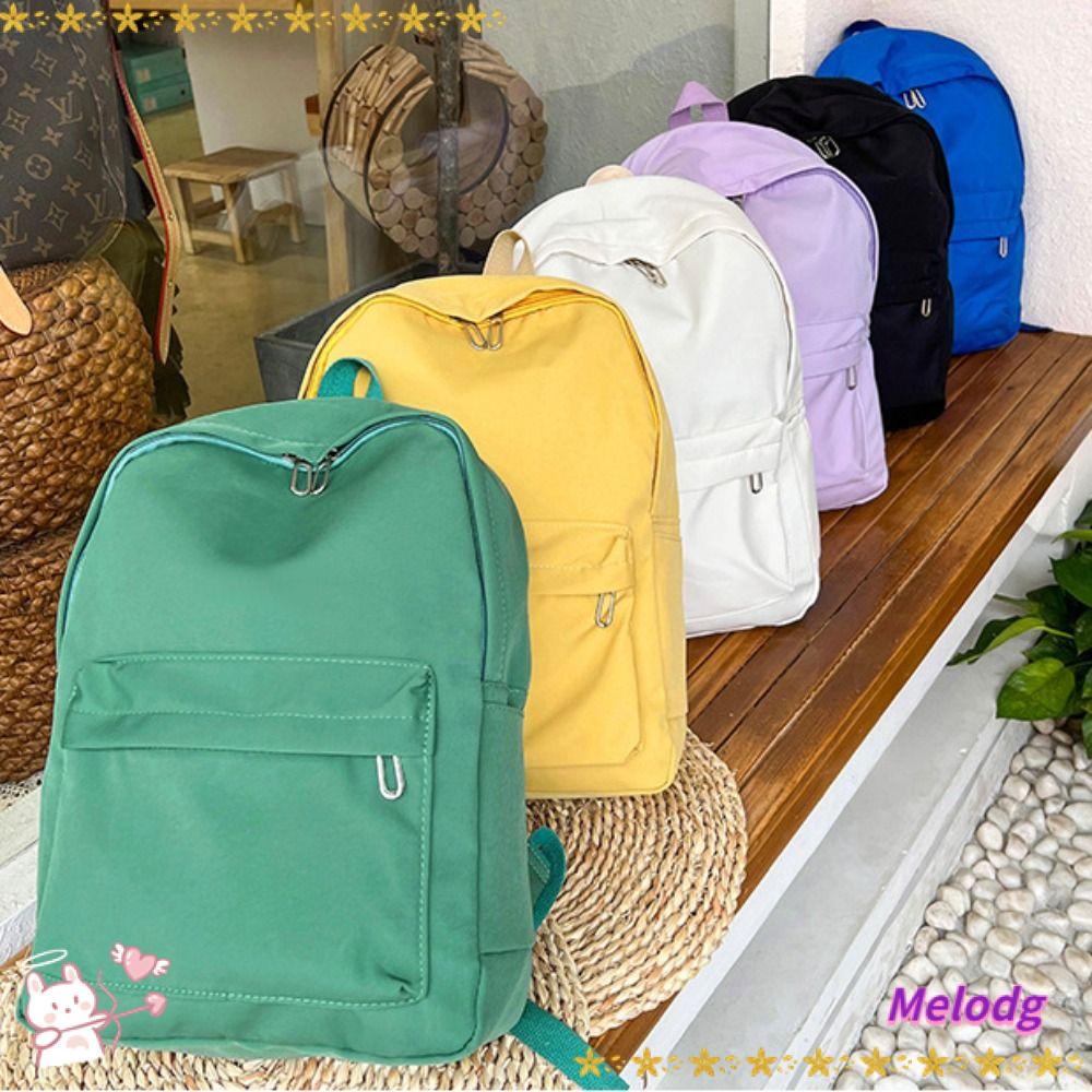 Ba Lô Đi Học / Du Lịch Cỡ Lớn Bằng Nylon Chống Thấm Nước Màu Sắc Đơn Giản Thời Trang 2023