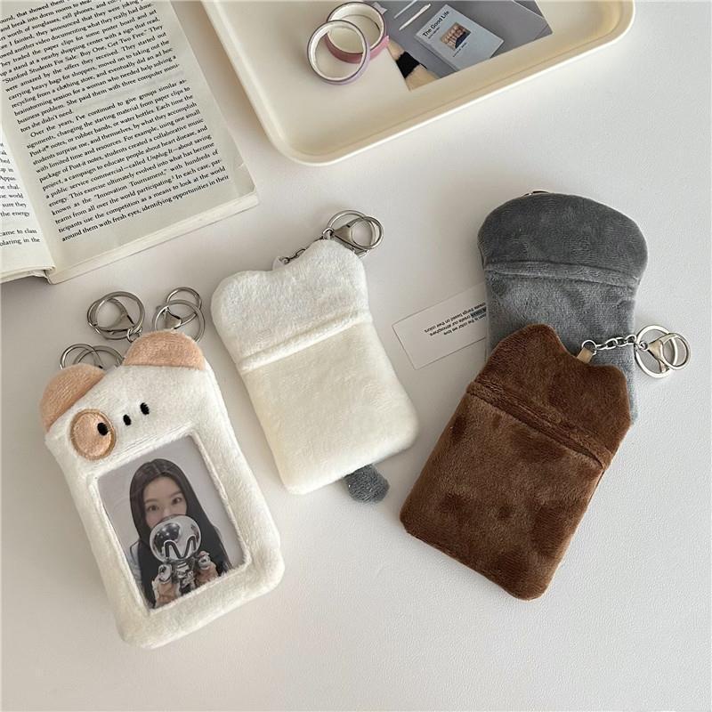 Dây Treo Thẻ Bằng Lông Nhung Hình Cún / Mèo Dễ Thương Xinh Xắn