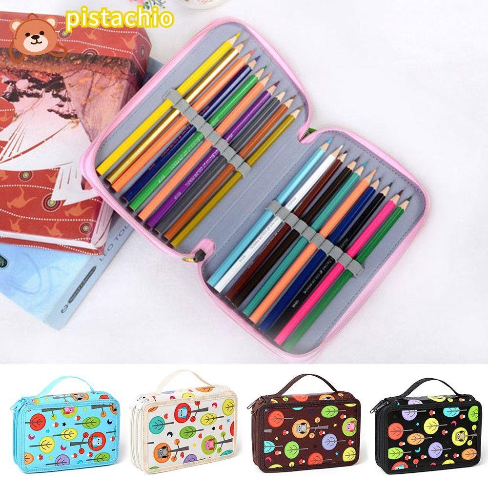 PISTA Túi Đựng Bút Bằng Vải Oxford Cỡ Lớn Đa Năng Màu Sắc Xinh Xắn