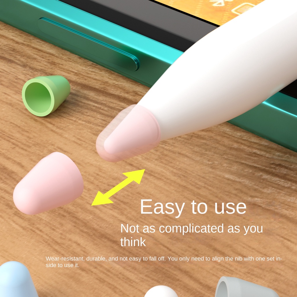 Bộ 8 Nắp Đậy Đầu Bút Cảm Ứng Xiaomi Pencil 2 Bằng Silicon Không Ồn Ốp