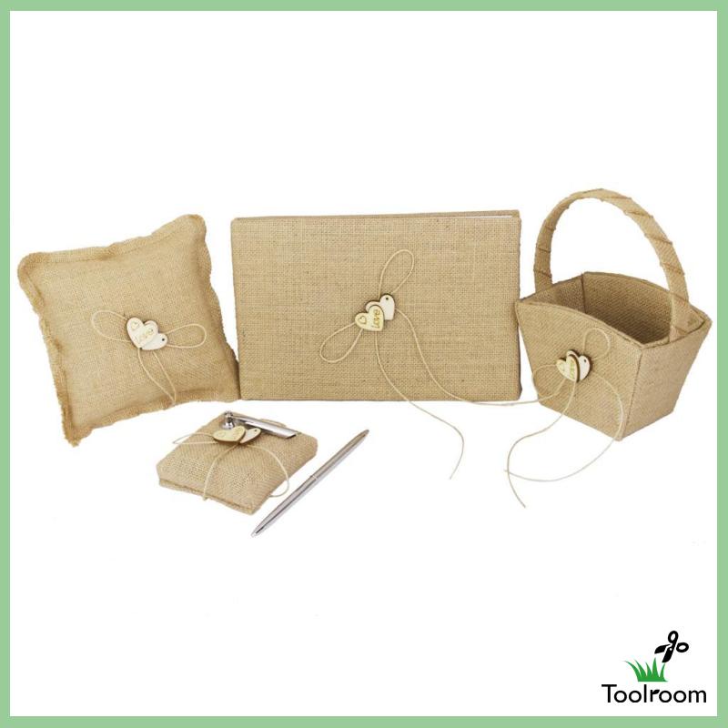 Bộ Ghim Trang Trí Sổ Tay Đám Cưới Bằng Vải Bố Phong Cách VINTAGE