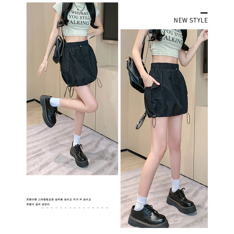 Chân Váy Chữ A Lưng Thun Phối Túi Hộp Thời Trang Mùa Hè Cổ Điển