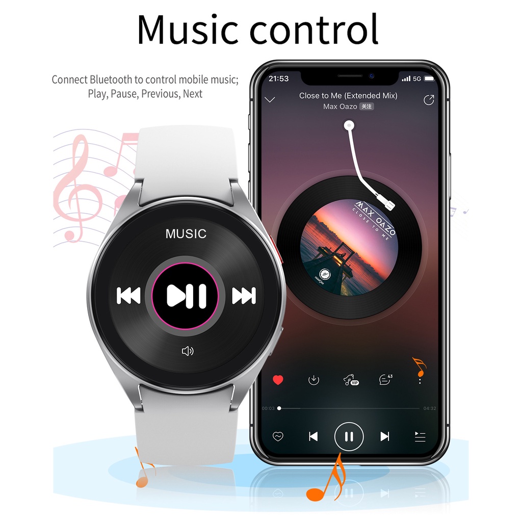 Đồng Hồ Thông Minh TF5PRO Bluetooth Màn Hình Tròn Lớn Đo Nhịp Tim Đa Năng