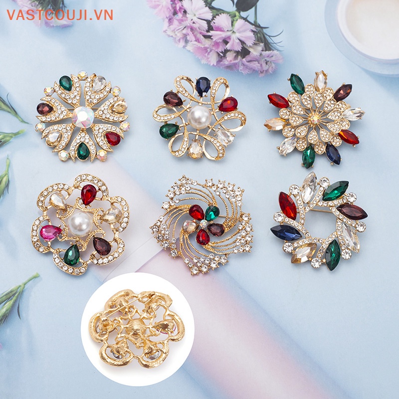 Ghim Cài Áo Hình Hoa Đính Đá Vitage Phong Cách Hàn Quốc Cho Nữ