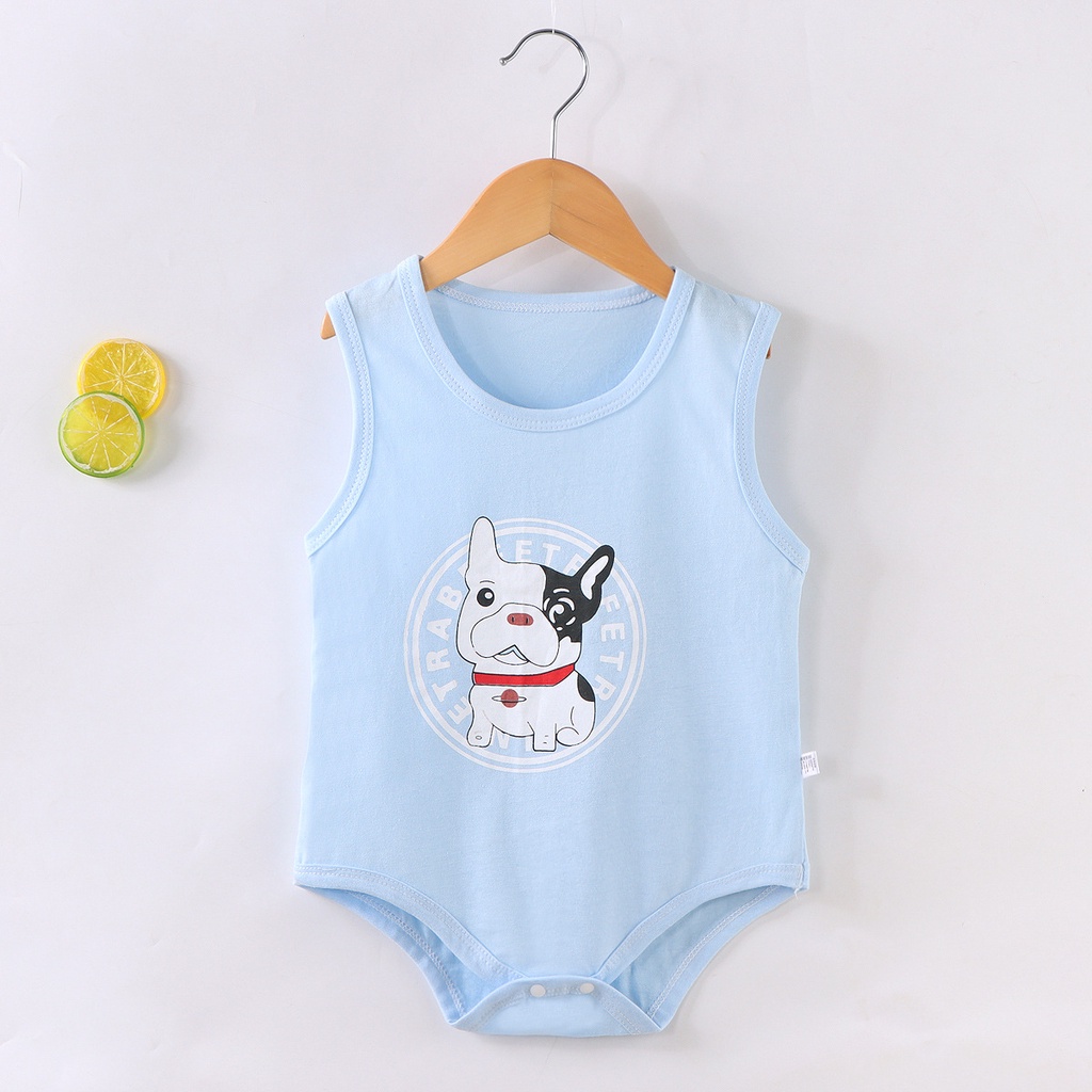 Bộ Áo Liền Quần Bằng Cotton Không Tay Dành Cho Bé Sơ Sinh 0-18 Tháng