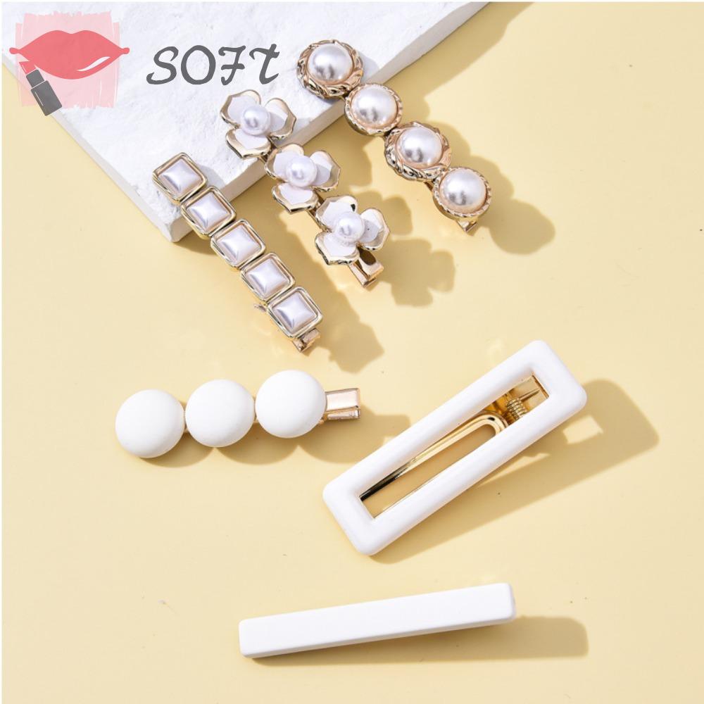 SOFTNESS Set 5 / 7 Kẹp Tóc Chống Trượt Phong Cách Retro Cho Nữ