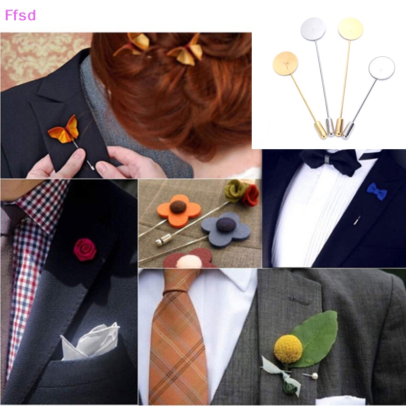 {Ffsd} Set 10 Ghim Cài Áo Nền Trơn Hình Khay Để Trang Sức DIY