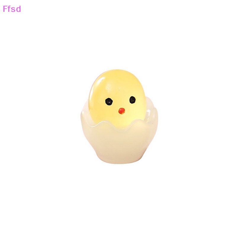 {Ffsd} Bộ 2 Cây Kem Làm Móc Khóa / Điện Thoại Mini Bằng Gel Resin Dạ Quang Hình Gà Con Diy