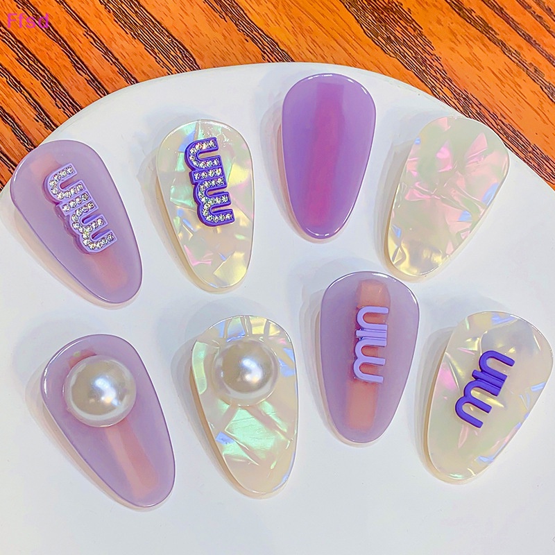 {Ffsd} Kẹp Tóc Mái Hình Giọt Nước Màu Tím Thời Trang Cá Tính Đơn Giản Cho Nữ