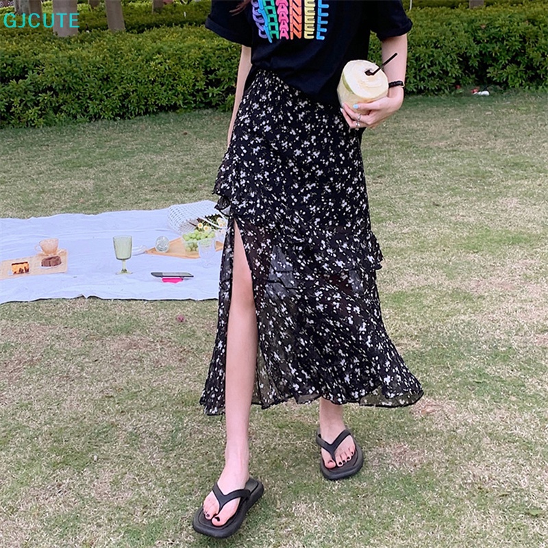 Chân Váy Chữ A Lưng Cao Xẻ Tà In Họa Tiết Hoa Thời Trang Mùa Hè | BigBuy360 - bigbuy360.vn