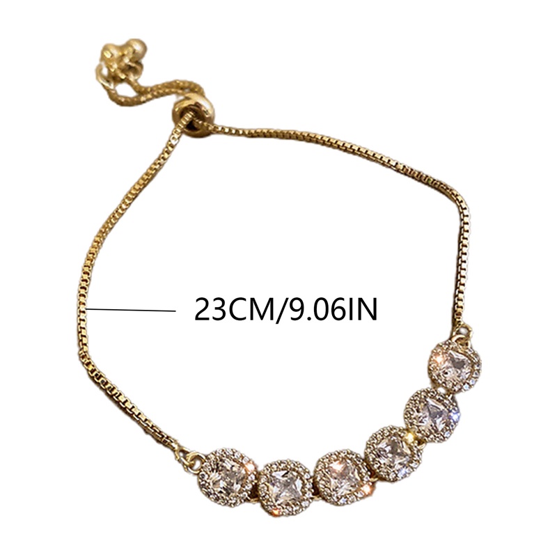 Ygt Vòng Tay Tennis Đính Đá Zircon Tự Nhiên Có Thể Điều Chỉnh Cho Nữ