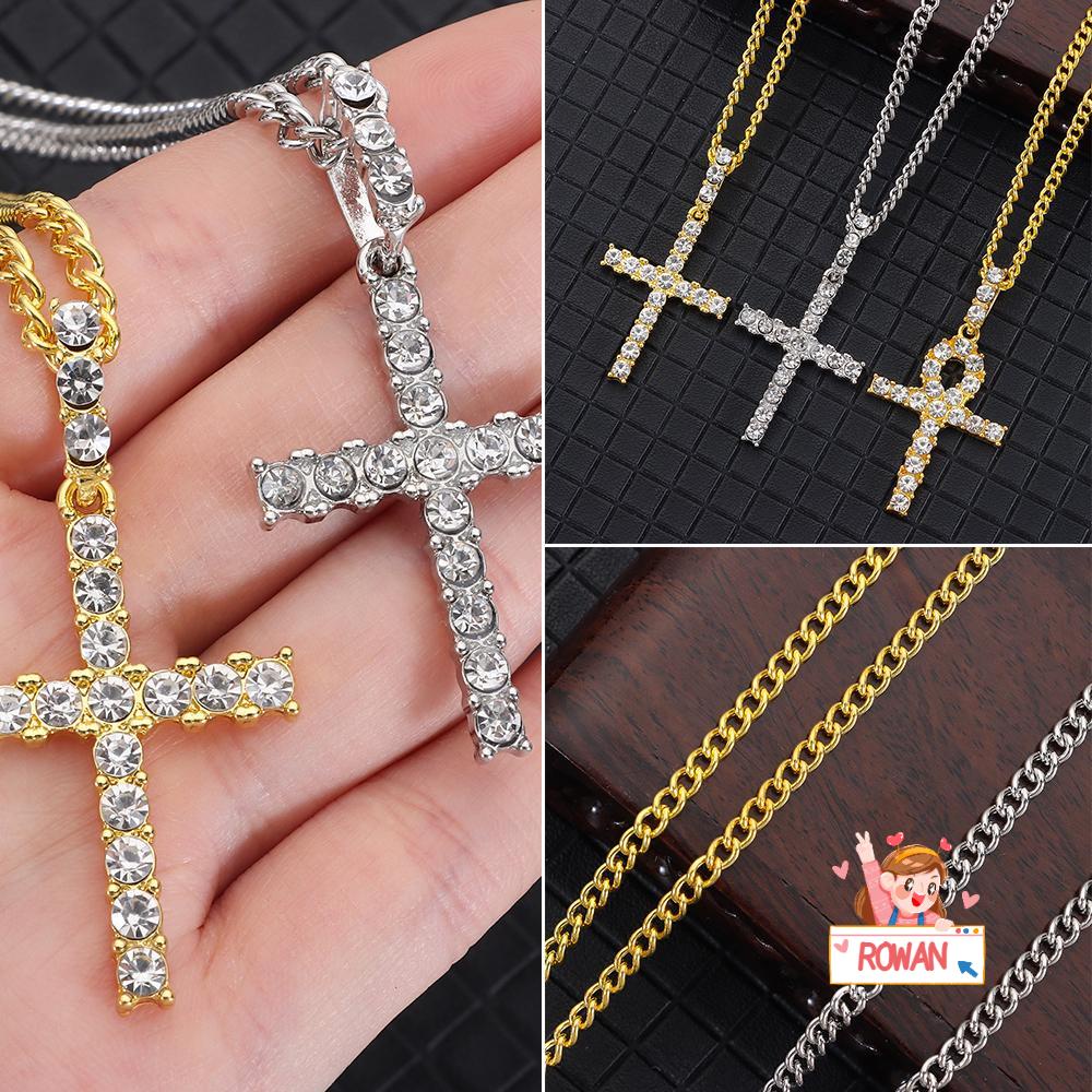 ROWANS ANKER Vòng cổ Mặt Thánh Giá Đính Đá Thời Trang Dành Cho Nam